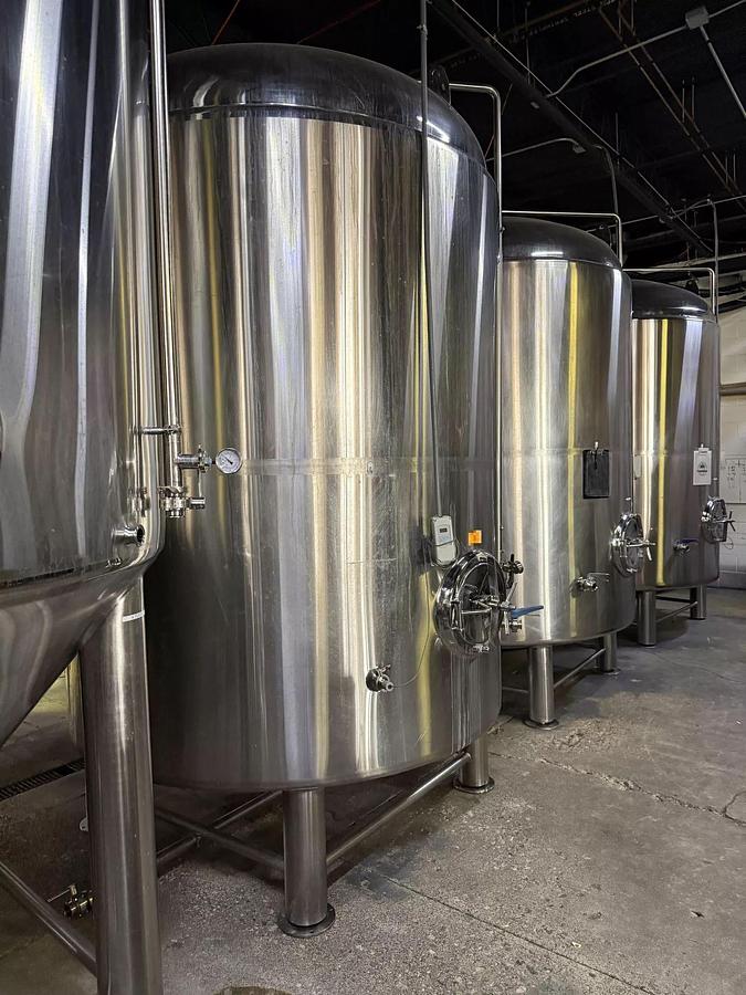 Used (2) Available - Used 60 bbl / 1860Gal Glacier jacketed brite/storage tanks