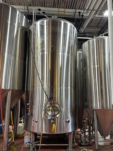 Used Used Premier Stainless 100bbl / 3100Gallon jacketed brite tank