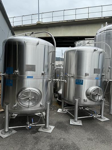 Used (2) Available - Stacked 10 bbl serving/brite tanks - Each stack has (2) 10 bbl tanks