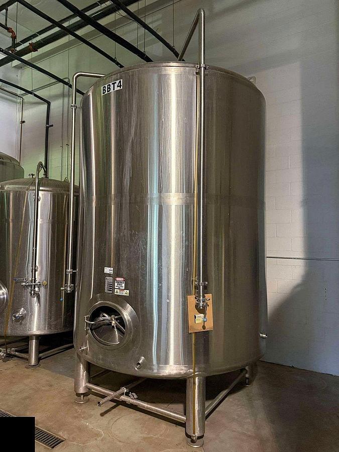 Used (1) Available - Used 90 bbl / 2790 Gallon Jacketed Brite / Storage Tank