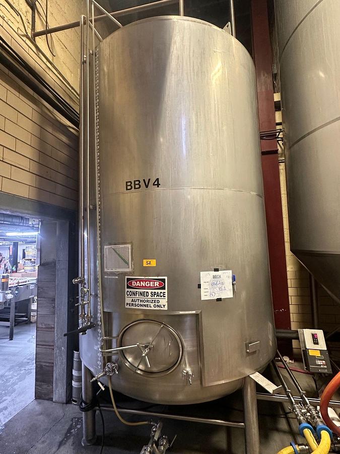 Used (1) available - Used Specific Mechanical 100 bbl / 3100 Gal jacketed brite tank