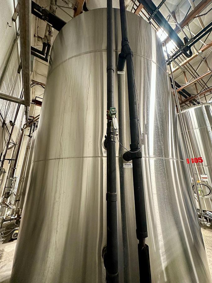 Used (2) Available - Used JVNW 250bbl / 7500 Gallon ASME jacketed brite tanks