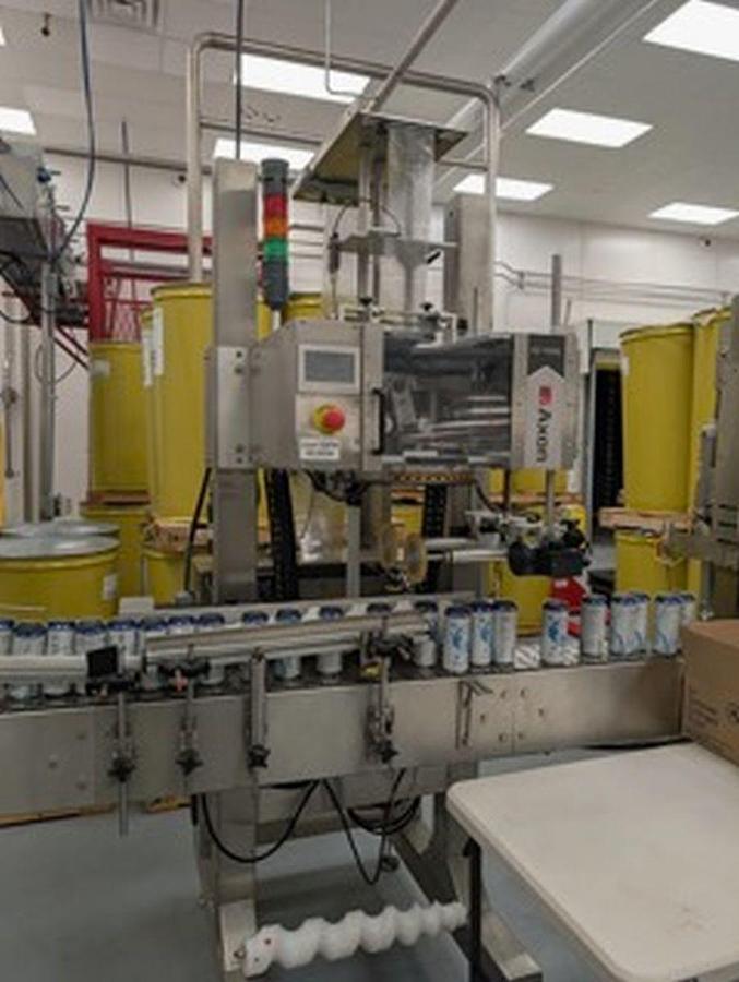 Used Used Axon EZ-150 SL sleeve labeler / neck bander and tunnel