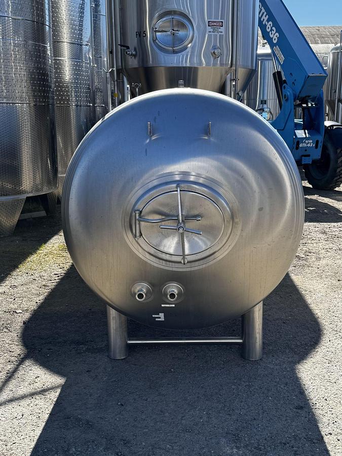 Used (2) available - Used 30 bbl / 930 Gal Jacketed lagering tanks - Stacked set- Sold as a pair