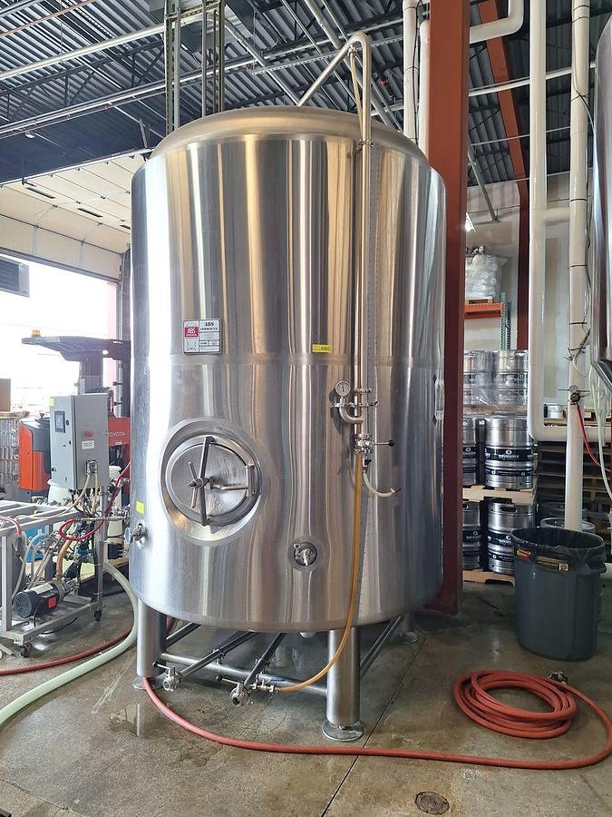 Used (1) Available - Used ABS 40 bbl / 1240Gal Jacketed Brite Tank