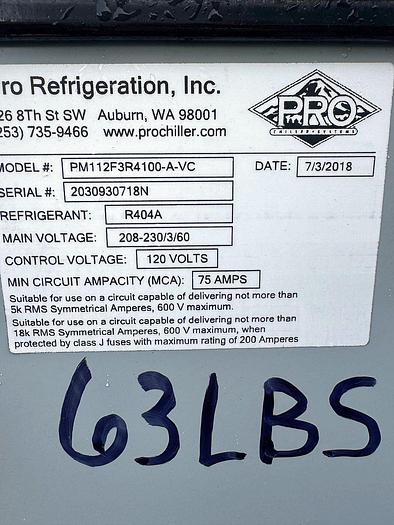 Used Used Pro Chiller Chillstar 12 HP packaged glycol chiller