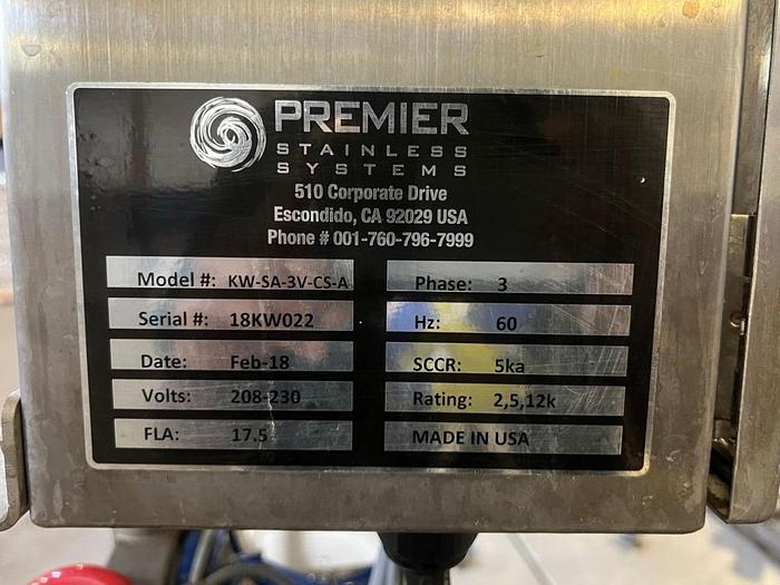 Used Used (2018) Premier Stainless 3 head keg washer