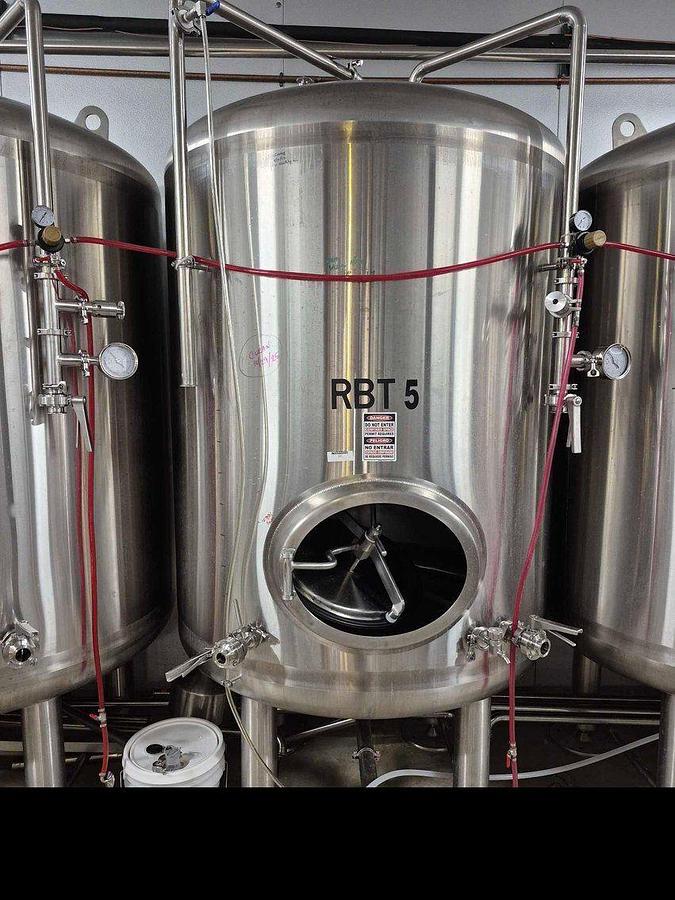 Used (12) Available - Used Premier Stainless 15 bbl / 465 Gallon Single Wall Storage Tanks - 15 psi