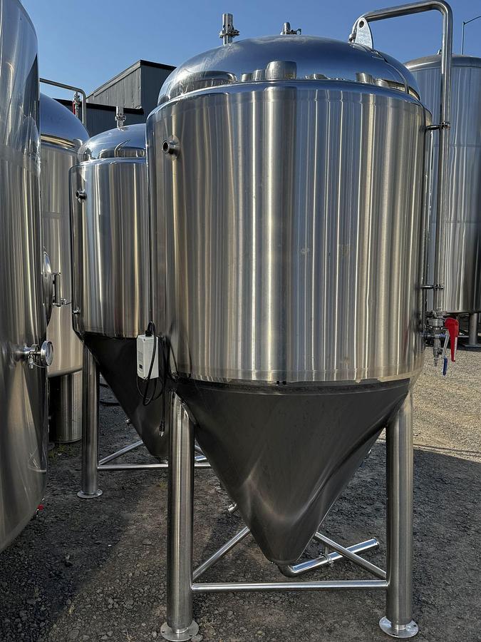 Used (2) Available - Used Apex 10 bbl / 310gal jacketed conical fermenter tanks