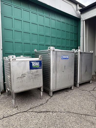 Used (1) available 1325L/350G transtore Tote Tank - Jacketed