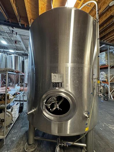 Used (1) available - PBST (Pacific Brew) 60 bbl jacketed brite tank