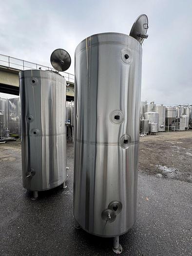 Used (2) Available - Used Practical Fusion 15bbl/ 465 Gal jacketed brite tanks