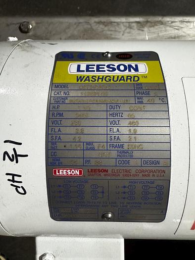 Used Lot of (2) used Thomsen 1-1/2" in/out tri clamp pumps with 1.5hp washdown motors