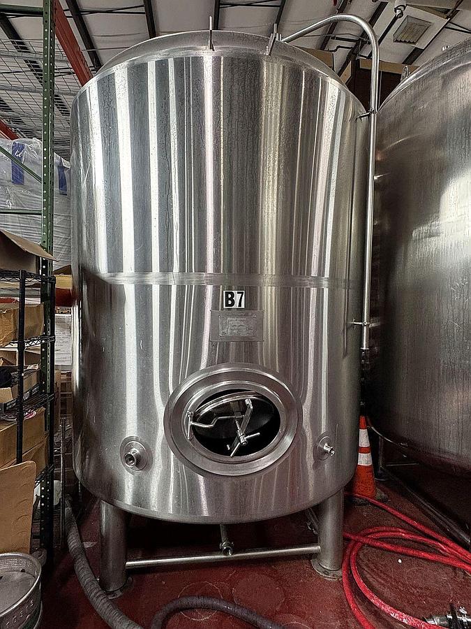 Used (3) available - Used BSV 60 bbl/ 1860 Ga Jacketed Brite Tank