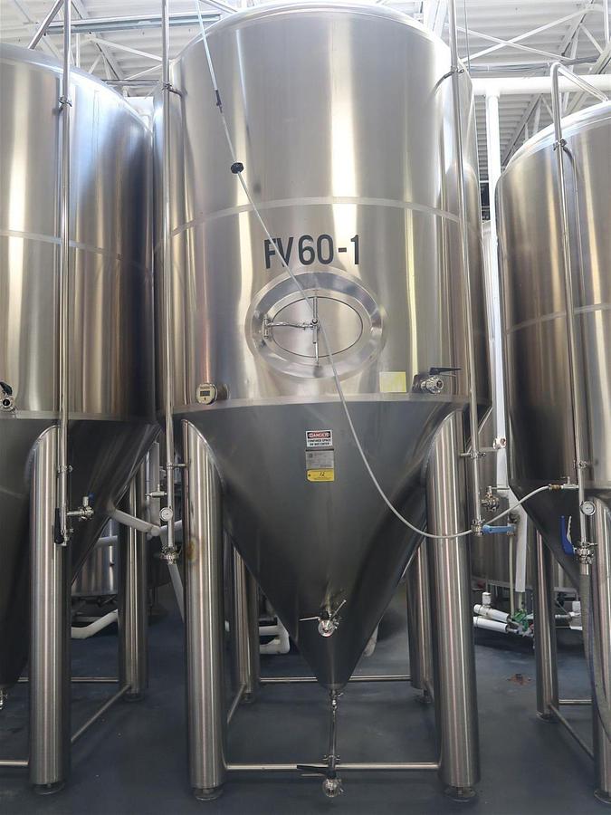 Used (3) Available  - Prospero SK 60 bbl / 1860Gal conical jacketed fermenter / storage tank