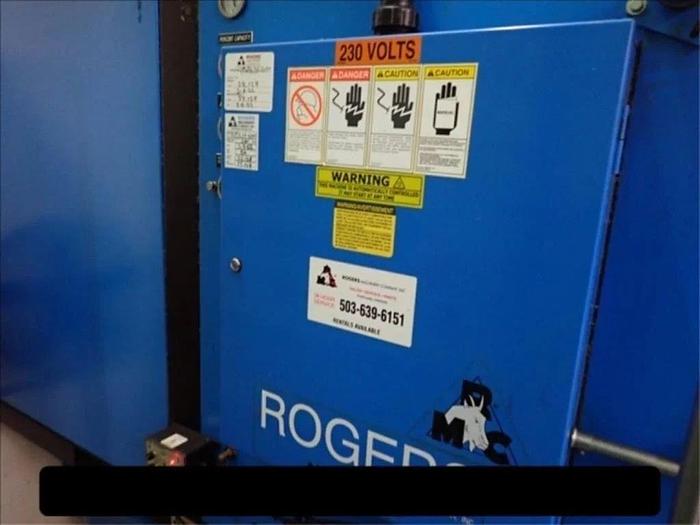 Used 2013 Rogers Machinery 25 HP Rotary Screw Compressor MG Series
