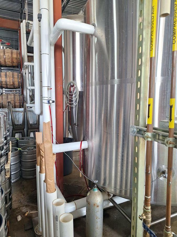 Used (1) Available - Used ABS 40 bbl / 1240Gal Jacketed Brite Tank