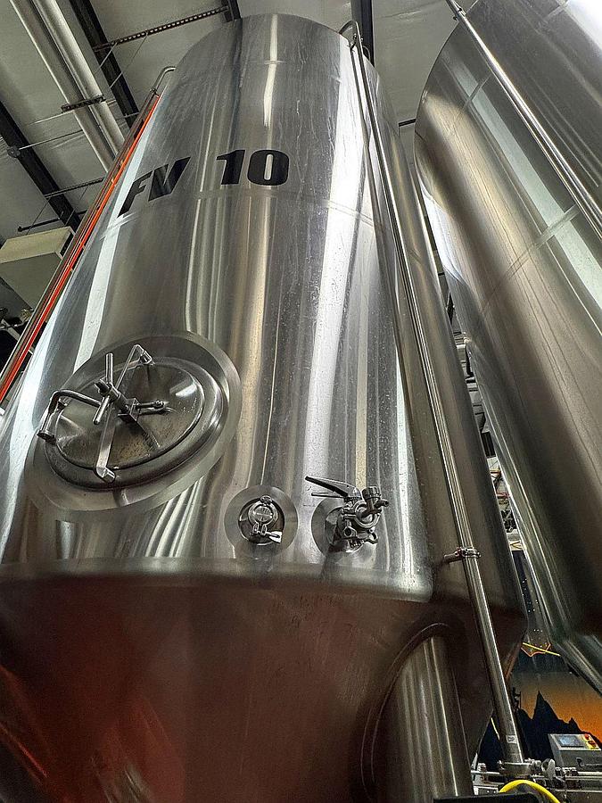 Used (2) Available - Used Premier Stainless 120 bbl/ 3720 Gallon jacketed conical fermenters