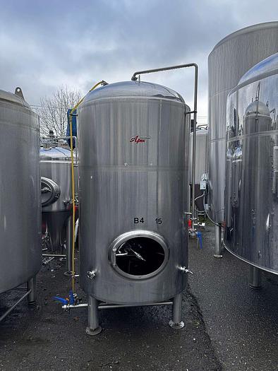 Used (1) Available - Used Apex 15 bbl Jacketed Brite Tank