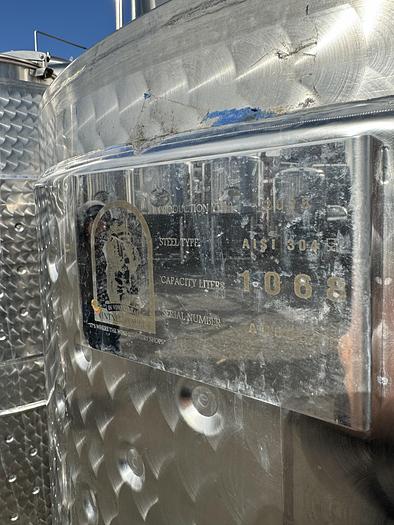 Used (3) available - Used Vintner Vault 1080L/ 285Gal closed top jacketed fermenter