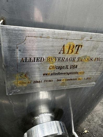 Used Used ABT 20 bbl/ 620Gal Jacketed Unitank Fermenter - New 2022