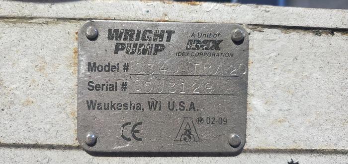 Used Wright (rectangular flange) P. D. Pump
