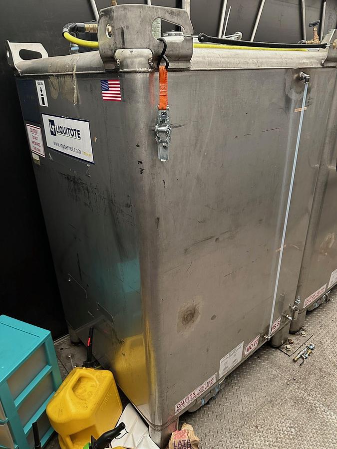 Used (2) Available - Used Snyder Liquitote 550 Gallon Stainless Storage Tank