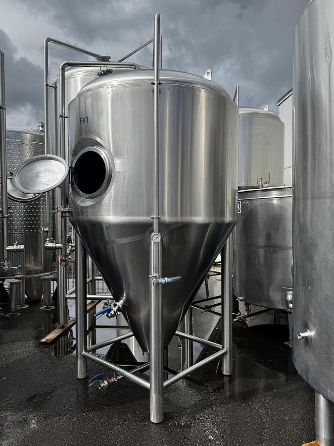 Used (3) Available- Used Premier Stainless 20 bbl/ 620 Gallon conical jacketed fermenters