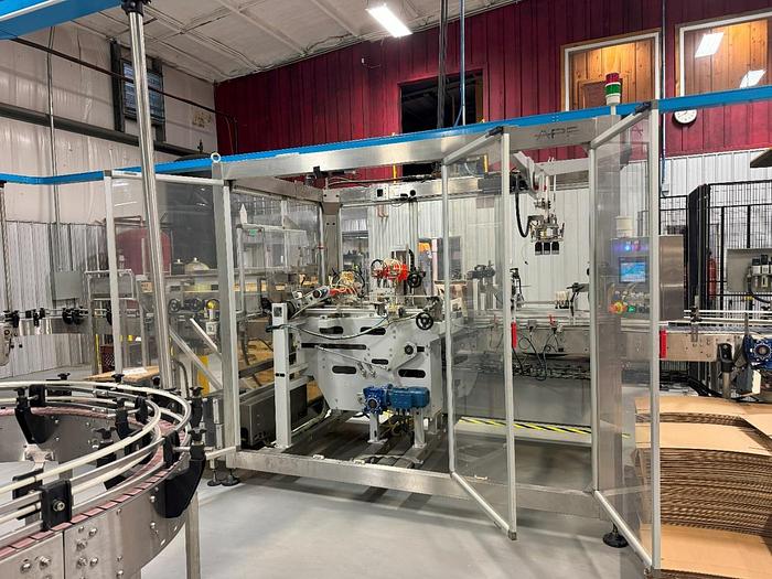 Used GAI 8032A Bier Monobloc rinser/filler/crowner/ropp capper With Support Equipment