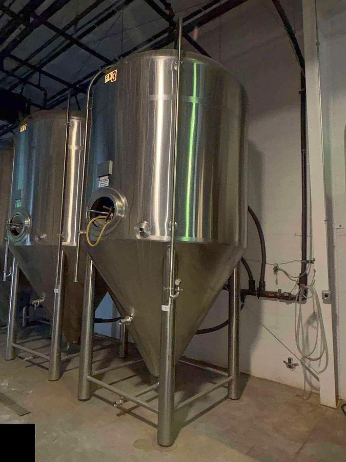 Used (3) available - Used PBST Pacific Brew 60 bbl / 1860 Gal Conical Jacketed Unitank Fermenters