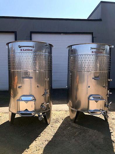 New Stock Letina Closed Top and Variable Capacity Jacketed Fermenter/Storage Tanks