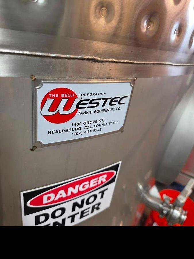 Used Westec 1775 Gallon Jacketed Fermenter / Storage Tank