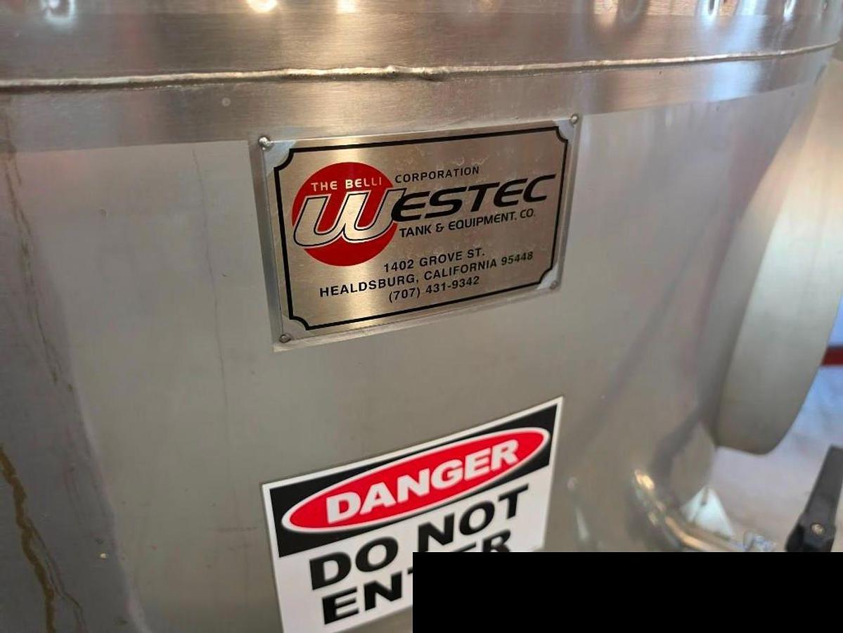 Used Used Westec 1017 Gallon Closed Top Jacketed Fermenter / Storage Tank