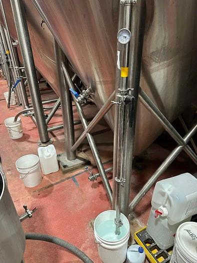 Used (2) Available - Used Premier PSS 80 bbl/ 2480 gal conical jacketed fermenters