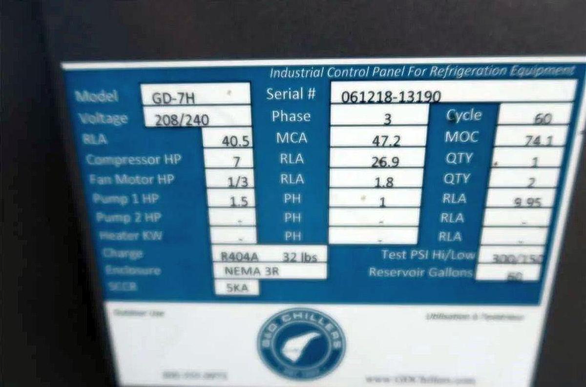 Used 2018 G&D Chillers GD-7H