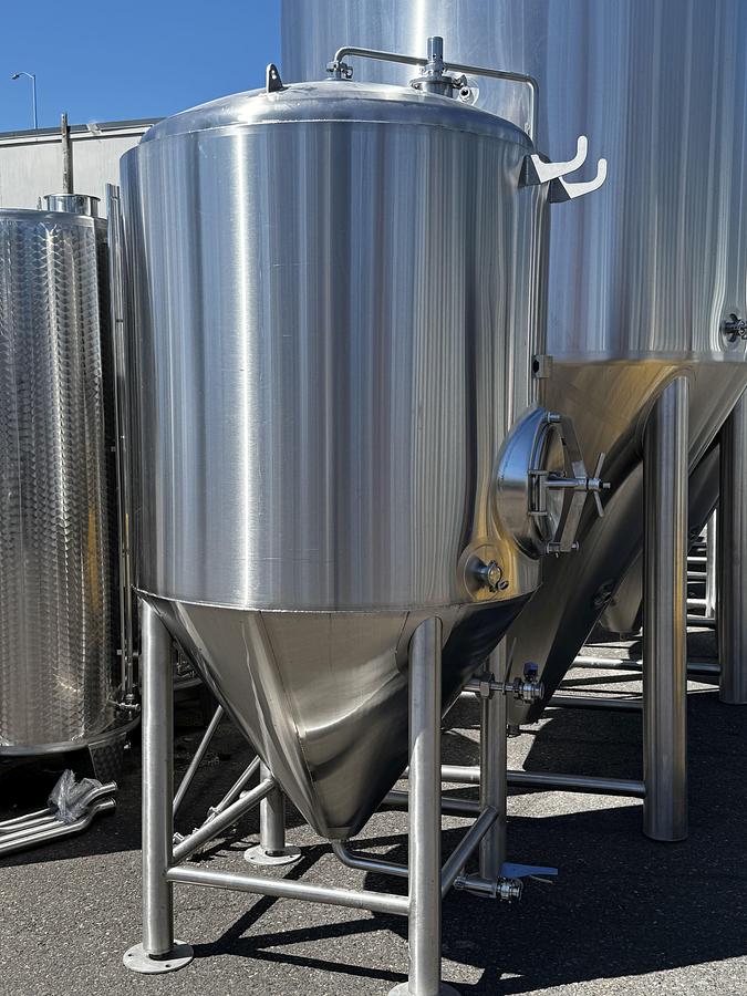 Used (5) available - Used 10 bbl Practical Fusion conical unitank fermenters - Built in Portland, Oregon