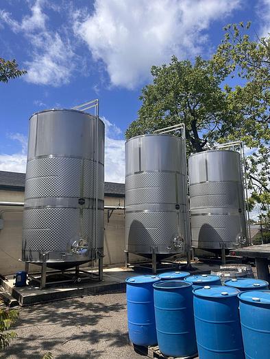 Used (3) available - Used 6500 gallon dimple jacketed fermenter / storage tank