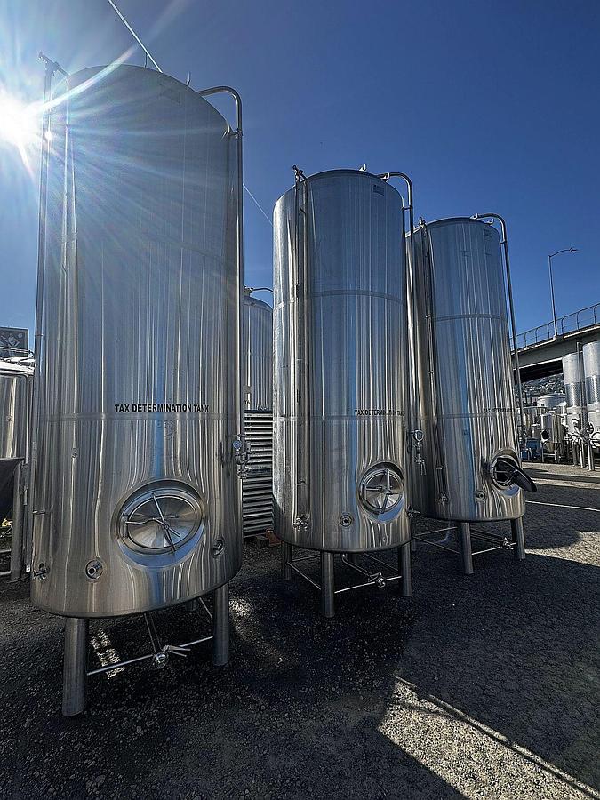 Used (3) Available - Used JT Brewing 40 bbl / 1240 Gal jacketed brite tanks