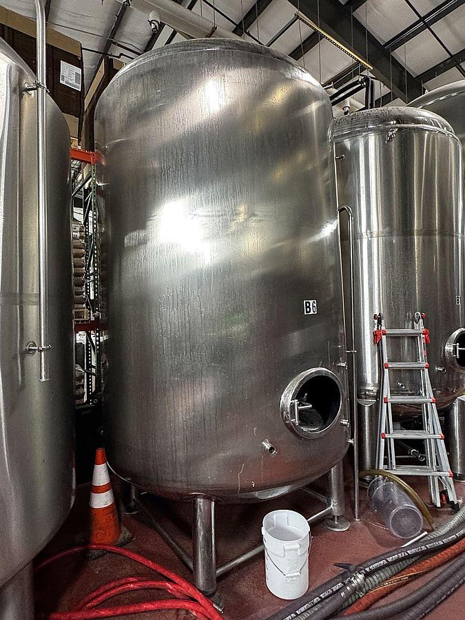 Used (2) available - Used 60 bbl / 1860 Gallon jacketed brite tanks - Glacier Tank