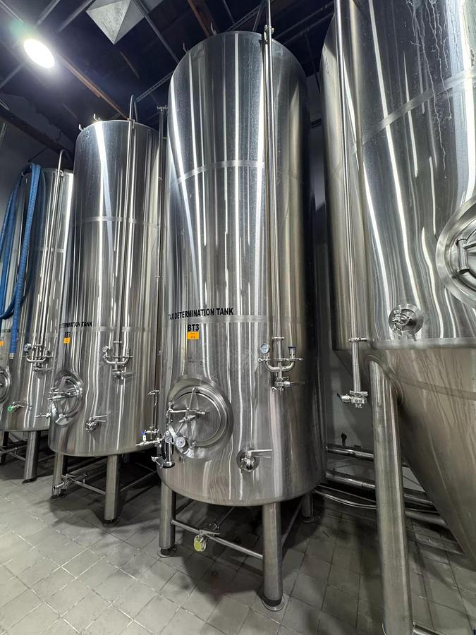 Used (3) Available - Used JT Brewing 40 bbl / 1240 Gal jacketed brite tanks