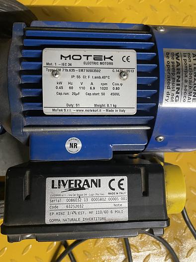 Used Used Liverani EP Mini 3/4 Flexible Impeller Pump