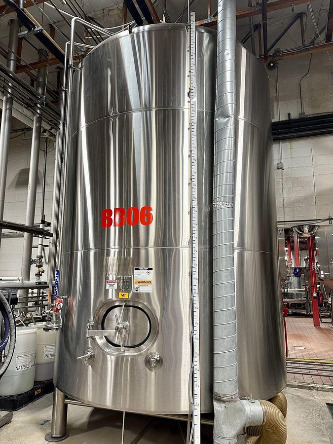 Used (2) Available - Used JVNW 250bbl / 7500 Gallon ASME jacketed brite tanks