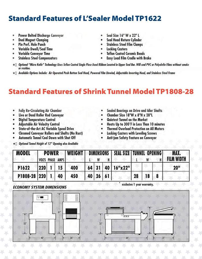 Used Used Truline TL-1622MK Shrink Combo System