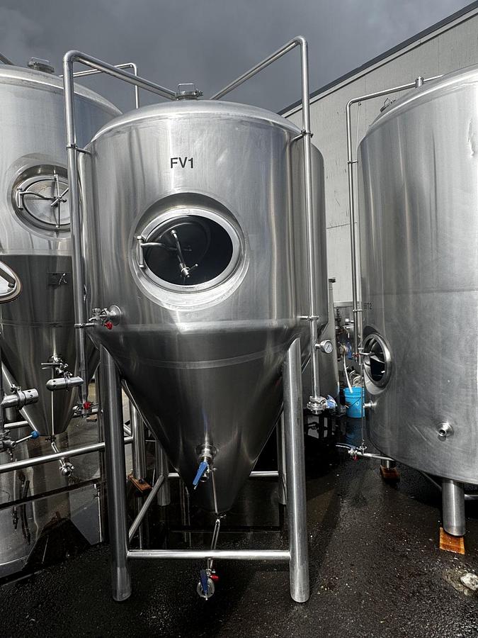 Used (3) Available- Used Premier Stainless 20 bbl/ 620 Gallon conical jacketed fermenters