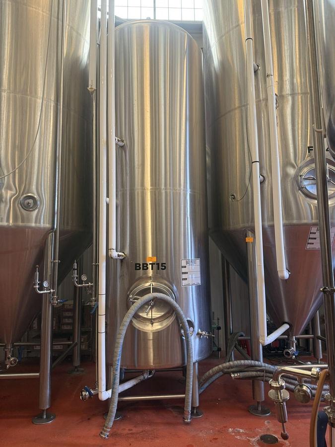 Used Premier Stainless 6000L / 1680Gal jacketed Brite / Storage Tank