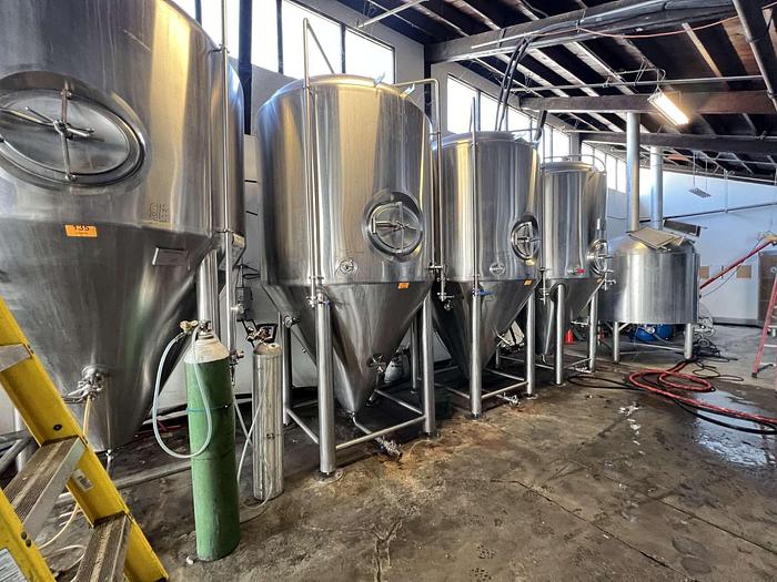 Used (2) Available - ABE 30 bbl conical fermenters