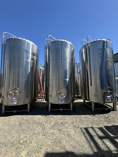 Used (6) Available - Used ABE 60 bbl Jacketed Brite Tanks
