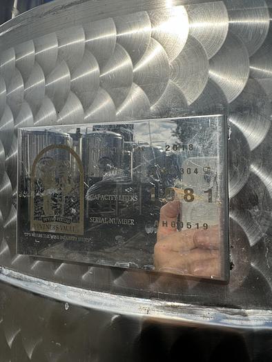 Used (3) available - Used Vintner Vault 1080L/ 285Gal closed top jacketed fermenter