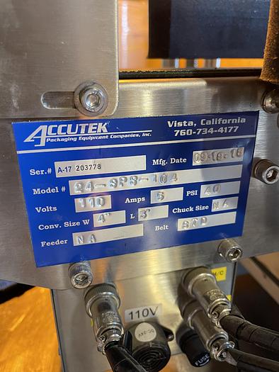 Used Used Accutek/Labelette pressure Sensitive Wrap Labeler (Packleader)