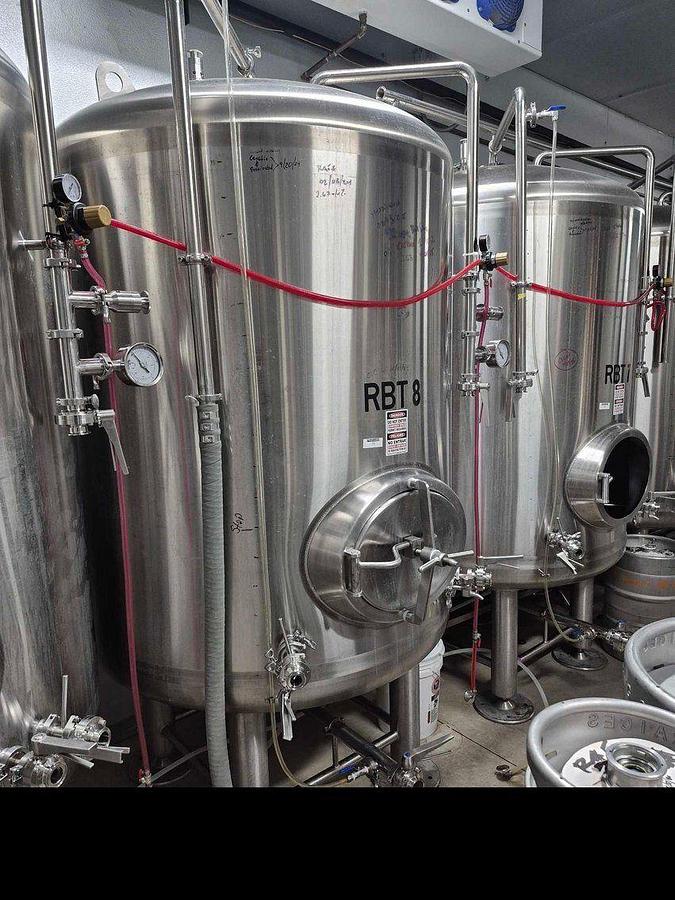 Used (12) Available - Used Premier Stainless 15 bbl / 465 Gallon Single Wall Storage Tanks - 15 psi